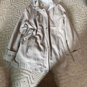 Gallery Light Beige Hooded Trench Coat